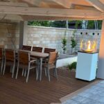 Ogrzewacz tarasowy Patio Mini Obudowa Szklana Biały Kratki