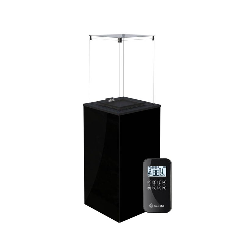 Ogrzewacz tarasowy Patio Mini Automatyczny Obudowa Szklana Czarny Kratki Ogrzewacz tarasowy Patio Mini Automatyczny Obudowa Szklana Czarny Kratki