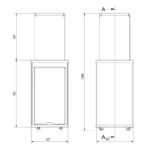 Ogrzewacz tarasowy Patio Mini Automatyczny Obudowa Szklana Czarny Kratki