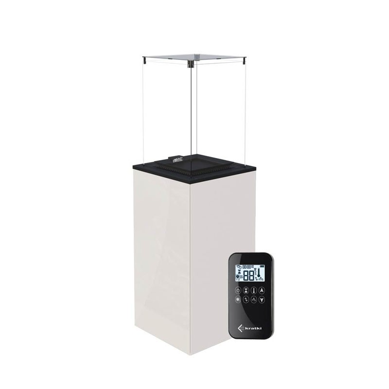 Ogrzewacz tarasowy Patio Mini Automatyczny Obudowa Szklana Biały Kratki Ogrzewacz tarasowy Patio Mini Automatyczny Obudowa Szklana Biały Kratki