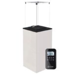 Ogrzewacz tarasowy Patio Mini Automatyczny Obudowa Szklana Biały Kratki