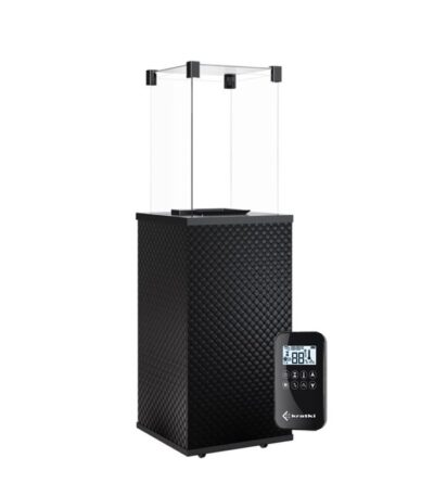 Ogrzewacz tarasowy Patio Mini Automatyczny Obudowa Szklana Pikowana Czarny Kratki