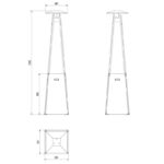 Parasol grzewczy Umbrella Stalowy Biały Kratki