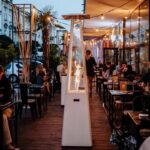 Parasol grzewczy Umbrella Stalowy Biały Kratki