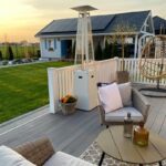 Parasol grzewczy Umbrella Stalowy Biały Kratki