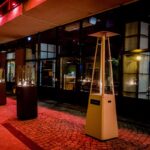 Parasol grzewczy Umbrella Stalowy Biały Kratki