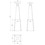 Parasol grzewczy Umbrella BS Stalowy Czarny Kratki
