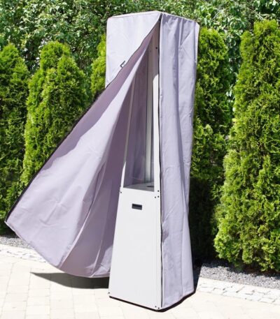 Biały (logo czarne) pokrowiec do parasola grzewczego Umbrella Kratki