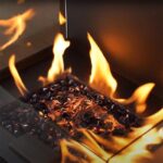 Ogrzewacz tarasowy Sierra Stalowy Czarny z szybami Kratki