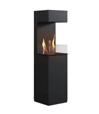 Ogrzewacz tarasowy Sierra Stalowy Czarny z szybami Kratki