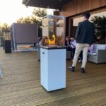 Ogrzewacz tarasowy Patio Light Biały Kratki + Pokrowiec