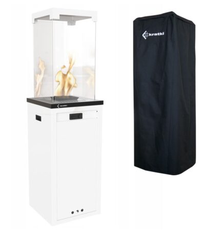 Ogrzewacz tarasowy Patio Light Biały Kratki + Pokrowiec