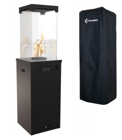 Ogrzewacz tarasowy Patio Light Czarny Kratki + Pokrowiec