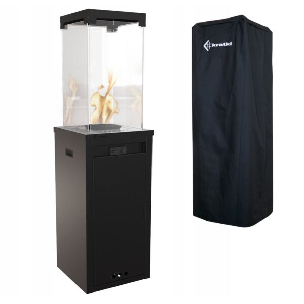 Ogrzewacz tarasowy Patio Light Czarny Kratki + Pokrowiec