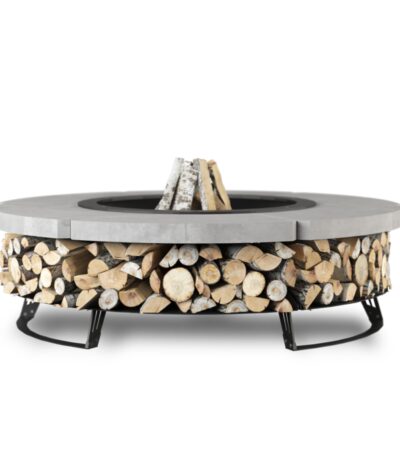 Palenisko ogrodowe Hetta Round 120 Black Inox Beton Hetta Supply