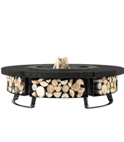 Palenisko ogrodowe Hetta Round 230 Black Inox Granit Monumental Hetta Supply