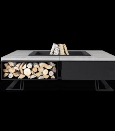 Palenisko ogrodowe Hetta Square 120 Black Inox Beton Hetta Supply