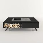 Palenisko ogrodowe Hetta Square 120 Black Inox Granit Viscount Hetta Supply