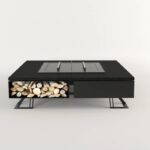 Palenisko ogrodowe Hetta Square 120 Black Inox Granit Viscount Hetta Supply