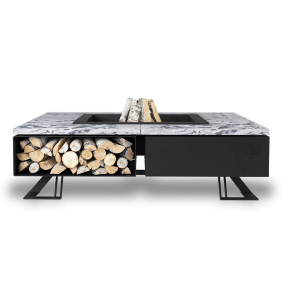 Palenisko ogrodowe Hetta Square 120 Black Inox Granit Viscount Hetta Supply