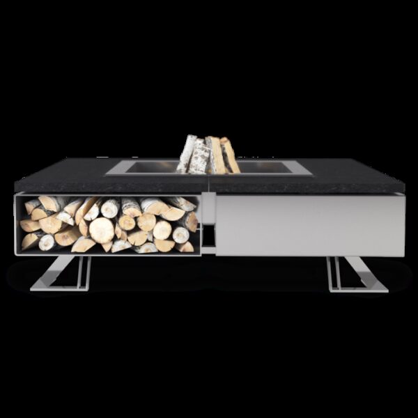 Palenisko ogrodowe Hetta Square 120 Inox Granit Monumental Hetta Supply