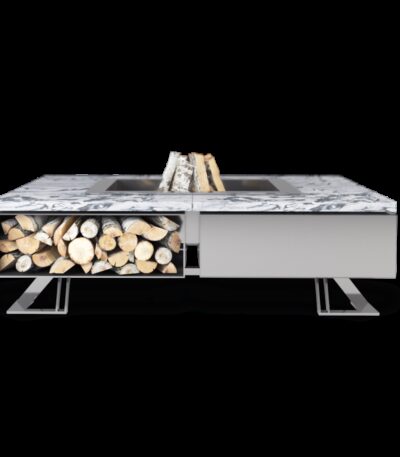 Palenisko ogrodowe Hetta Square 120 Inox Granit Viscount Hetta Supply