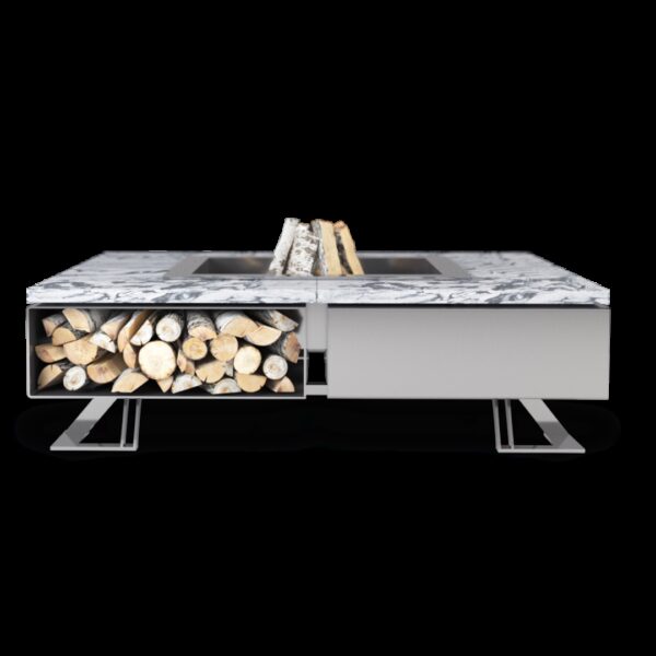 Palenisko ogrodowe Hetta Square 120 Inox Granit Viscount Hetta Supply