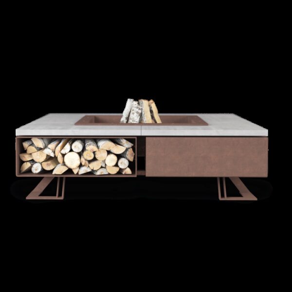 Palenisko ogrodowe Hetta Square 140 Corten Granit Monumental Hetta Supply