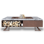 Palenisko ogrodowe Hetta Square 140 Corten Granit Viscount Hetta Supply