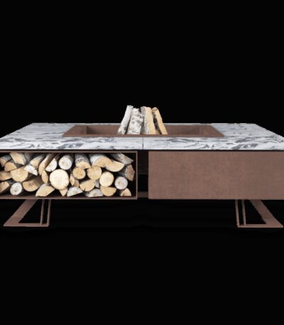 Palenisko ogrodowe Hetta Square 140 Corten Granit Viscount Hetta Supply