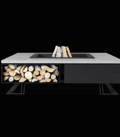 Palenisko ogrodowe Hetta Square 140 Black Inox Beton Hetta Supply