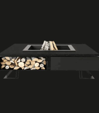 Palenisko ogrodowe Hetta Square 140 Black Inox Granit Monumental Hetta Supply