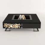 Palenisko ogrodowe Hetta Square 140 Black Inox Granit Viscount Hetta Supply