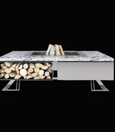 Palenisko ogrodowe Hetta Square 140 Inox Granit Viscount Hetta Supply