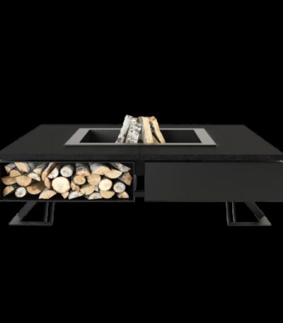 Palenisko ogrodowe Hetta Square 180 Black Inox Granit Monumental Hetta Supply