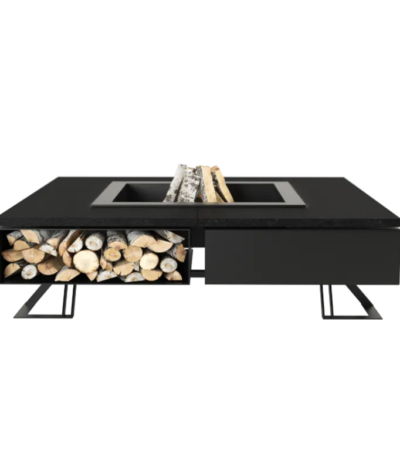 Palenisko ogrodowe Hetta Square 180 Black Inox Granit Monumental Hetta Supply