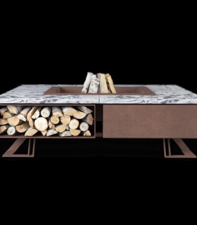 Palenisko ogrodowe Hetta Square 180 Corten Granit Viscount Hetta Supply