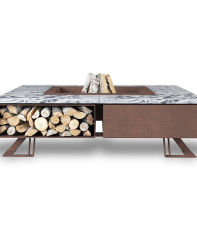 Palenisko ogrodowe Hetta Square 180 Corten Granit Viscount Hetta Supply