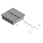 Wkład na bioetanol Fala 345x345 niesymetryczny inox Kami - obrazek 2