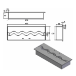 Wkład na bioetanol Fala 450x160 czarny Kami - obrazek 5