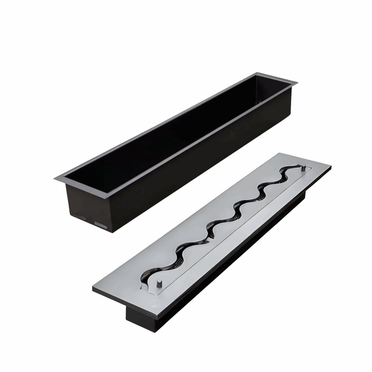 Wkład na bioetanol Fala 800×120 inox Kami