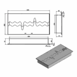 Wkład na bioetanol Fala 520x260 niesymetryczny czarny Kami - obrazek 4