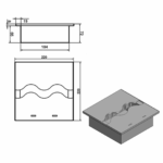 Wkład na bioetanol Fala 220x220 inox Kami - obrazek 2