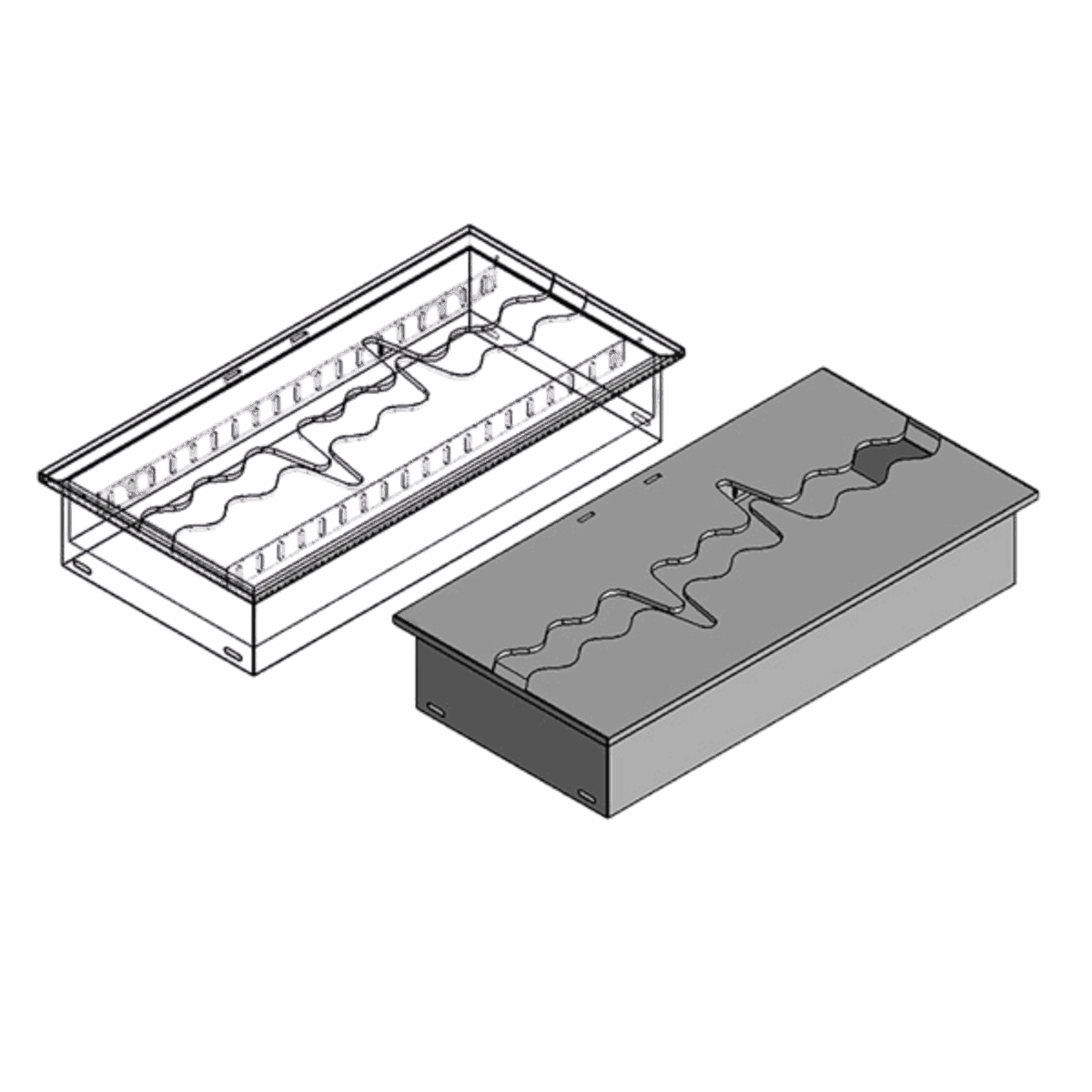 Wkład na bioetanol Fala 520×260 niesymetryczny czarny Kami
