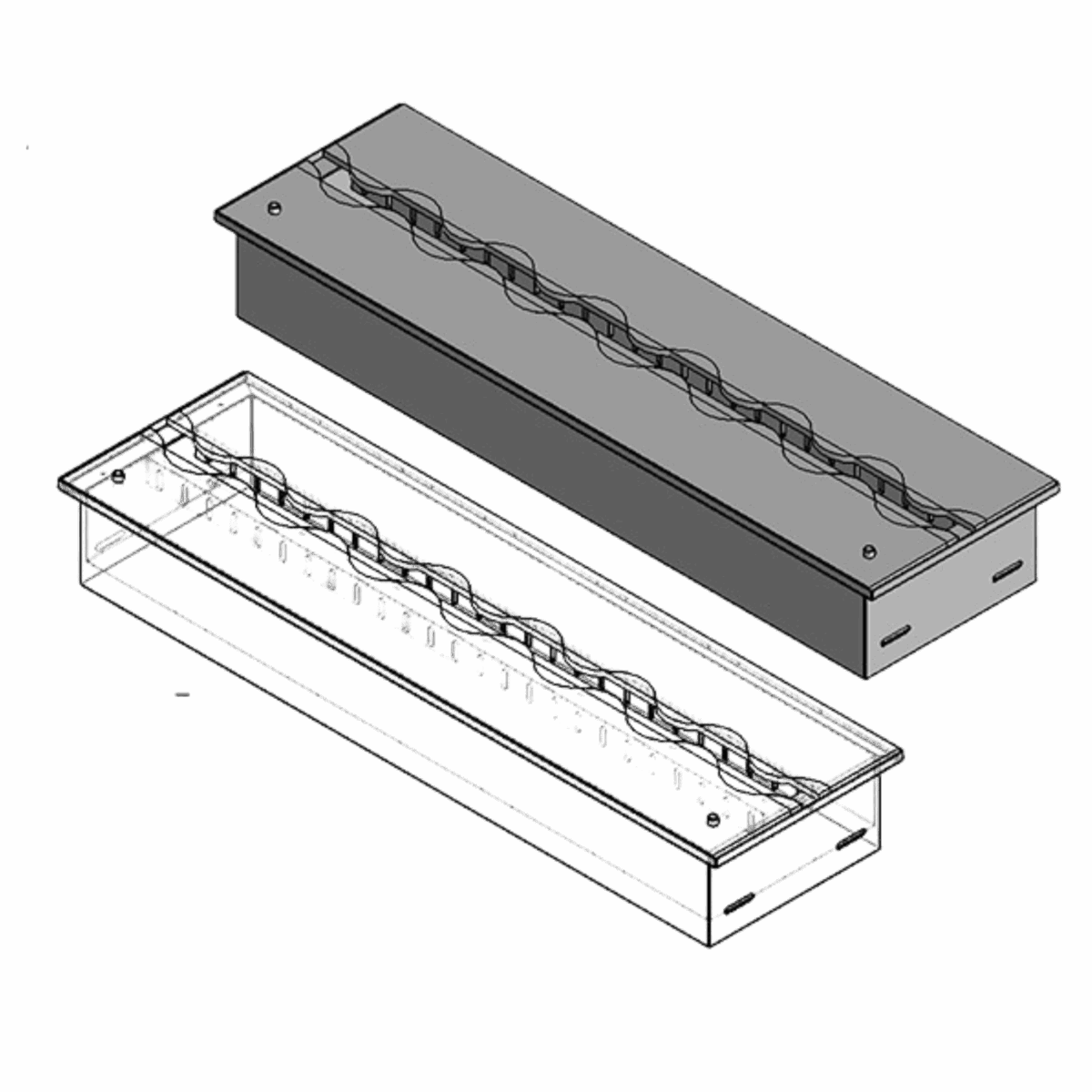 Wkład na bioetanol Linia 700×200 inox Kami
