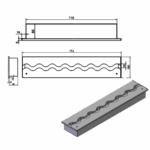 Wkład na bioetanol Fala 750x160 czarny Kami - obrazek 2