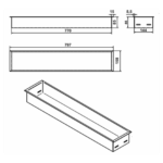 Wkład na bioetanol Fala 800x160 czarny Kami - obrazek 5