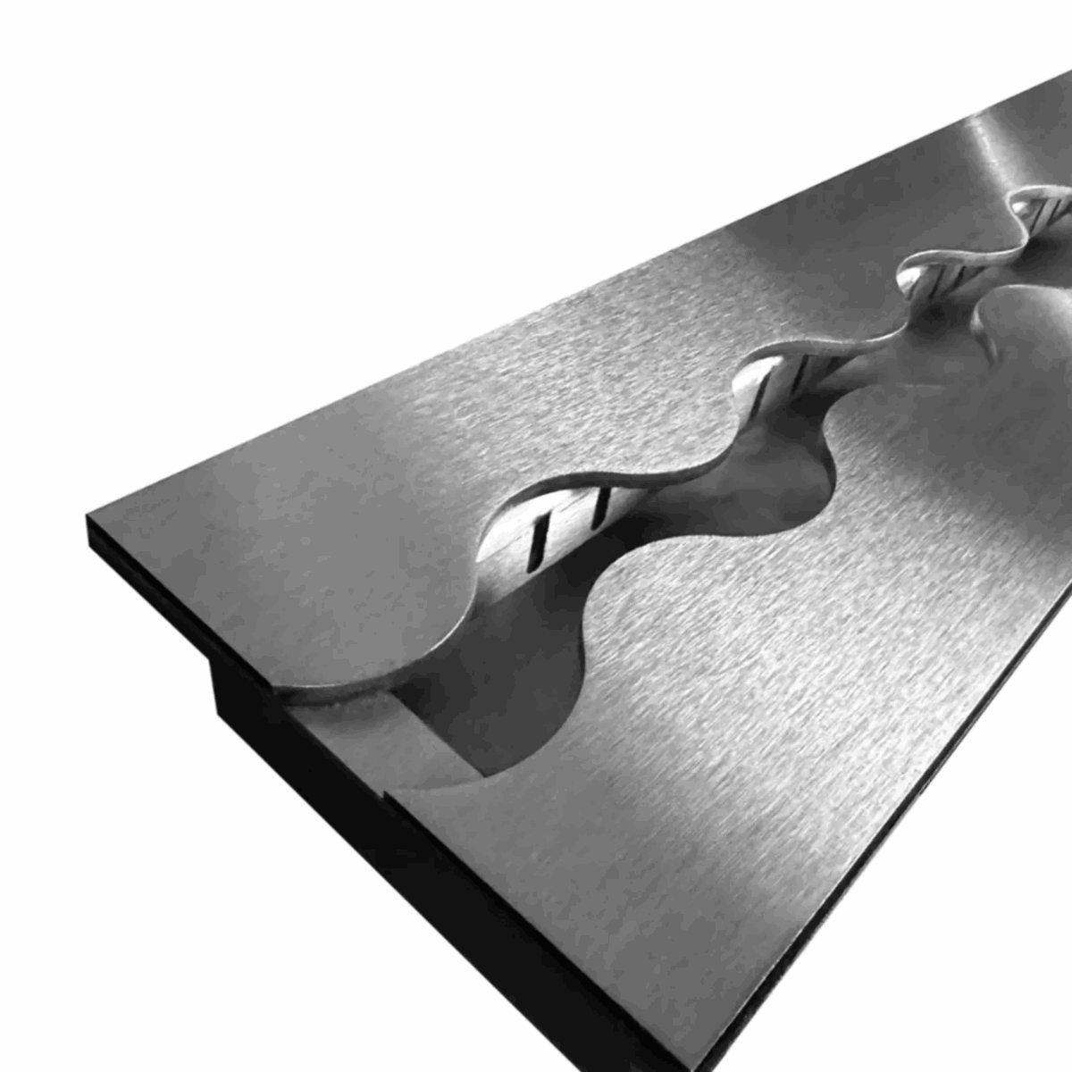 Wkład na bioetanol Fala 650×160 inox Kami