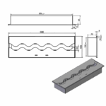 Wkład na bioetanol Fala 500x160 czarny Kami - obrazek 3