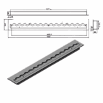 Wkład na bioetanol Fala 1500x200 inox Kami - obrazek 2